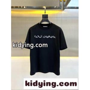 ドルチェ&ガッバーナ コピー Tシャツ コピー シンプル ロゴ入り クルーネック 半袖Tシャツ ブラックkid26LLrm8j