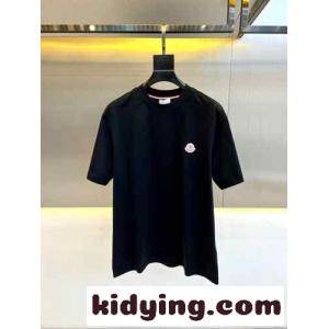 モンクレール コピー Tシャツ コピー カジュアル 定番 クルーネック 半袖Tシャツ ブラックkid261XLfCu