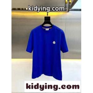 モンクレール コピー Tシャツ コピー カジュアル 定番 クルーネック 半袖Tシャツ ブルーkid26umWHfm