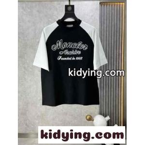 カジュアル 定番 刺繍入り 半袖Tシャツ モンクレール ブランド コピー Tシャツ コピー ブラックkid268jmGnu