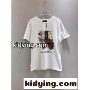 カジュアル おしゃれ プリント 半袖Tシャツ ドルチェ&ガッバーナ ブランド コピー Tシャツ コピー ホワイトkid26CWHrKj