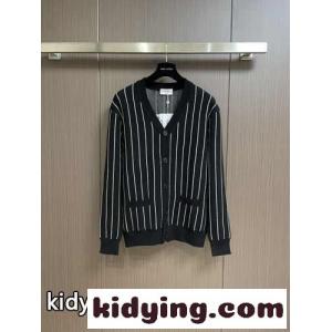 おしゃれ ロゴ入り ストライプ Vネック カーディガン シャネル コピー ニット 偽物kid26f8HDqe