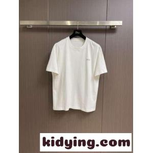 クリスチャン・ディオール スーパーコピー Tシャツ コピー シンプル ロゴ入り 半袖Tシャツ ホワイトkid26beSzCq