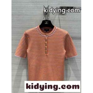 ボタン付き 半袖 ニット トップス シャネル コピー ニット 偽物 レディースkid26yymaya