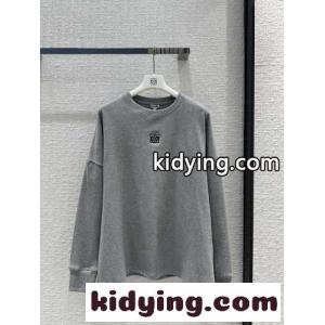 シンプル コットン ロングスリーブ Tシャツ ロエベ コピー Tシャツ コピー グレーkid26CWHTvC
