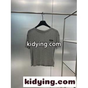 ミュウミュウ スーパーコピー Tシャツ コピー カジュアル リブ編み ジャージー Tシャツkid26nGPD0b