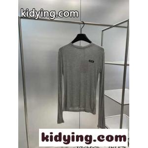 ジャージー リブ編み 長袖Tシャツ ミュウミュウ スーパーコピー Tシャツ コピー カジュアルkid26X5Hrem