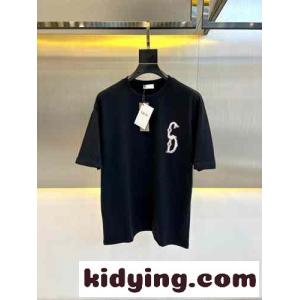 定番 カジュアル コットン 半袖Tシャツ クリスチャン・ディオール スーパーコピー Tシャツ コピー ネイビーkid26S1rSri
