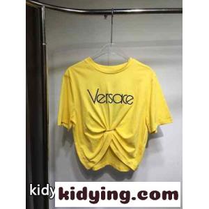 セーフティー ピン ロゴ 半袖Tシャツ ヴェルサーチ コピーェ Tシャツ コピー イエローkid26e8z45n