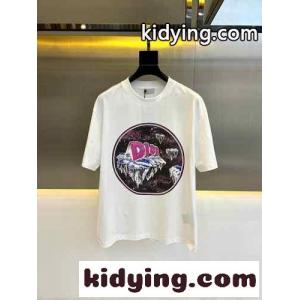 カジュアル プリント クリスチャン・ディオール スーパーコピー Tシャツ コピー ホワイトkid26GrOHri