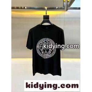 人気 メドゥーサ クルーネック半袖Tシャツ ヴェルサーチ スーパーコピーェ Tシャツ 偽物 ブラックkid26S5XPzC