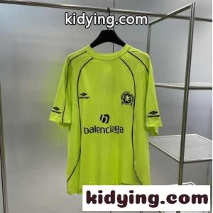ユニセックス オーバーサイズ PARIS SOCCER 半袖Tシャツ バレンシアガ コピー Tシャツ 偽物 グリーンkid26CW5DWD