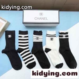 5足セット おしゃれ 合わせやすい ソックス シャネル ブランド コピー 靴下 偽物kid26rS1nym