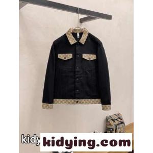 カジュアル お洒落 グッチ コピーブランド ジャケット コピー デニムジャケット ブラックkid26aqWP9n
