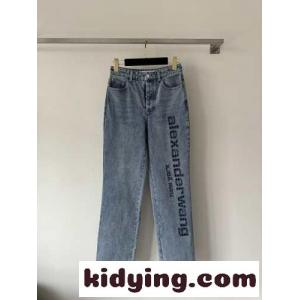 カットアウトロゴ入り デニムジーンズ アレキサンダーワング パンツ コピー ブルーkid26S5nGfe