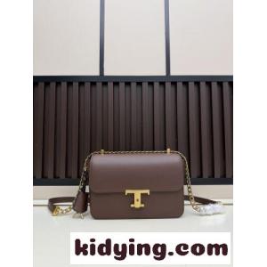 飽きのこない T タイムレス レザー ショルダーバッグ トッズ バッグ コピー ダークブラウンkid26O5Hn0D