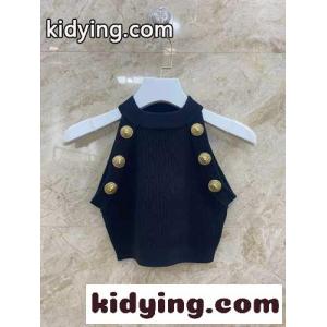 6ボタン ニットタンクトップ バルマン コピー ニット コピー ブラックkid26515nyq