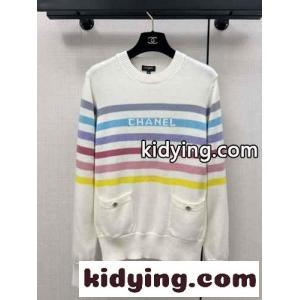 可愛い ストライプ ロゴ カシミヤ セーター シャネル コピー セーター 偽物 レディースkid26veyCmq