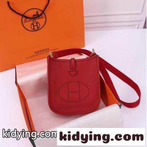ゴールド金具 人気 エヴリン ミニ ショルダーバッグ エルメス スーパーコピー バッグ コピー レッドkid26LPnWPb