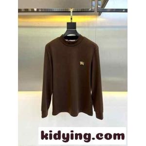 シンプル 合わせやすい 秋冬 メンズ 長袖Tシャツ バーバリー スーパーコピー Tシャツ コピー ブラウンkid26u4fqCe