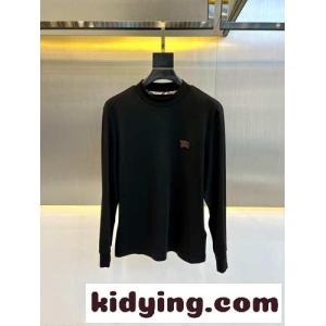 シンプル 合わせやすい 秋冬 メンズ 長袖Tシャツ バーバリー ブランド コピー Tシャツ コピー ブラックkid26DKDSni