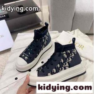 クリスチャン・ディオール ブランド コピー スニーカー 偽物 WALKNdior ブランド コピー プラットフォームスニーカー ブラックkid260jye8f