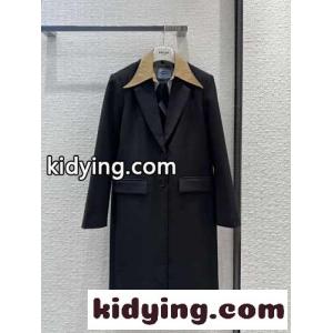 エレガント シングルブレスト ロングコート プラダ コピー ジャケット スーパーコピーkid26mKrmim