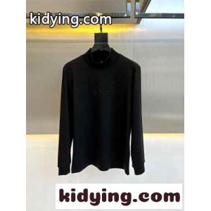ベーシック 着回し 裏起毛 コットン 長袖Tシャツ フェンディ スーパーコピー Tシャツ コピー ブラックkid26KDCKzm
