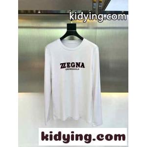 シンプル ロゴ エルメネジルド・ゼニア Tシャツ コピー コットン 長袖Tシャツ ホワイトkid26nqaqOb
