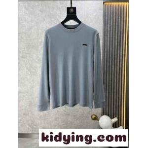 ベーシック 合わせやすい 長袖Tシャツ エルメネジルド・ゼニア Tシャツ コピー グレーkid260Tv89r