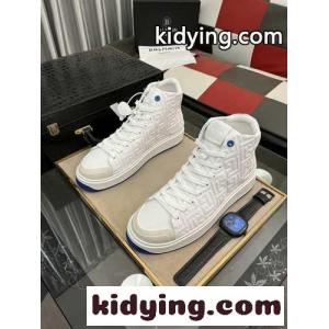 モノグラム B-Courtハイカットスニーカー バルマン ブランド コピー スニーカー コピー ホワイトkid26WHTjyy