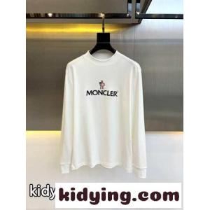 ベーシック ロゴ コットン 長袖Tシャツ モンクレール ブランド コピー Tシャツ コピー ホワイトkid26zGfeue