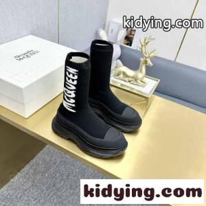 シグネチャー付き ニット ソックスブーツ アレキサンダー・マックイーン ブーツ コピーkid264z8Lba