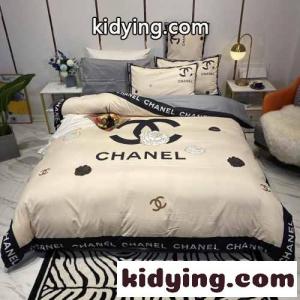 柔らかい コットン ロゴ シャネル コピー 布団カバーセット コピー 4点セット 寝具カバーセットkid268XfyWr