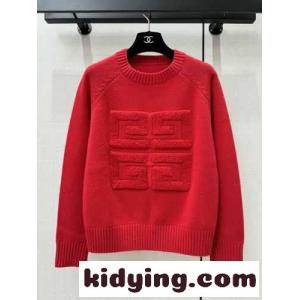 定番 人気 4G ウール クルーネック ジバンシィ ブランド コピー セーター コピー 合わせやすい レッドkid26vi8P9D