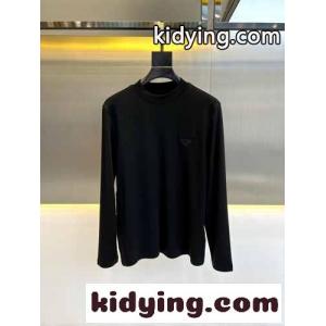 裏起毛 シンプル 合わせやすい 長袖Tシャツ プラダ スーパーコピー Tシャツ コピー コットンkid26Dq89ja