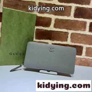 シンプル 定番 ダブルG グッチ コピーブランド 財布 スーパーコピー 長財布 456117 グレーkid265nO95n