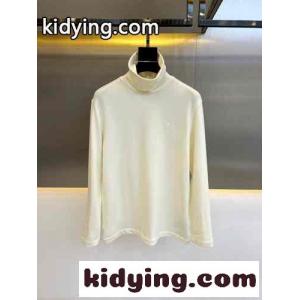 シンプル ハイネック 長袖Tシャツ エルメネジルド・ゼニア Tシャツ コピー ホワイトkid26aueyae