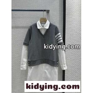 4BAR Vネック Tシャツ＆シャツドレス トムブラウン コピーブランド ワンピース コピー グレーkid269HbyCm