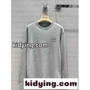 ロゴ入り クルーネック コットン ロングスリーブTシャツ ミュウミュウ スーパーコピー Tシャツ コピーkid268HP5Du