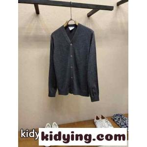 シンプル Vネック ニットカーディガン ボッテガ・ヴェネタ ニット コピー グレーkid26qCGbyq