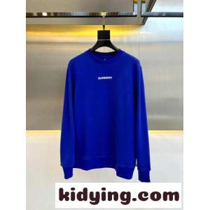 バーバリー コピー Tシャツ コピー 定番 プリント クルーネック コットン スウェットシャツ ブルーkid26OnCequ