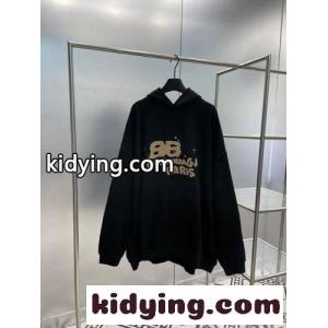 カジュアル バレンシアガ コピー HAND DRAWN BB ICON HOODIE ラージフィット コピー ブラックkid2695b4Pn