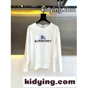 ベーシック ロゴプリント クルーネック 長袖Tシャツ バーバリー スーパーコピー Tシャツ コピー ホワイトkid265PjWHn