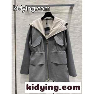 秋冬新作 カジュアル ルイ・ヴィトン ダブルフェイスペプラムジャケット コピー グレーkid26OL1DSf