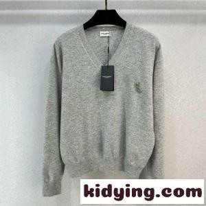 洗練された Vネック 合わせやすい イヴ・サンローラン スーパーコピー セーター コピー ロングスリーブkid26D8ja0r