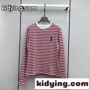 定番 カジュアル ボーダー クルーネック イヴ・サンローラン コピー Tシャツ コピーkid26DK5j8z