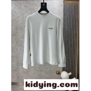 シンプル ロゴ エルメネジルド・ゼニア Tシャツ コピー クルーネック スウェットシャツ ホワイトkid260ryieu