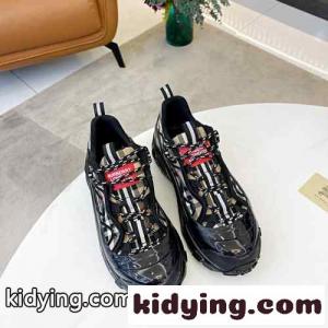 ヴィンテージチェックコットン＆レザー スニーカー 大人気 バーバリー コピーブランド スニーカー コピーkid26r4Lziy
