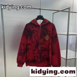 カジュアル おしゃれ バレンシアガ コピー SKATER ジップアップ HOODIE コピー レッドkid264rGjea